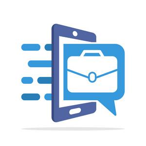 矢量插图图标与访问工作信息的概念与移动应用程序照片